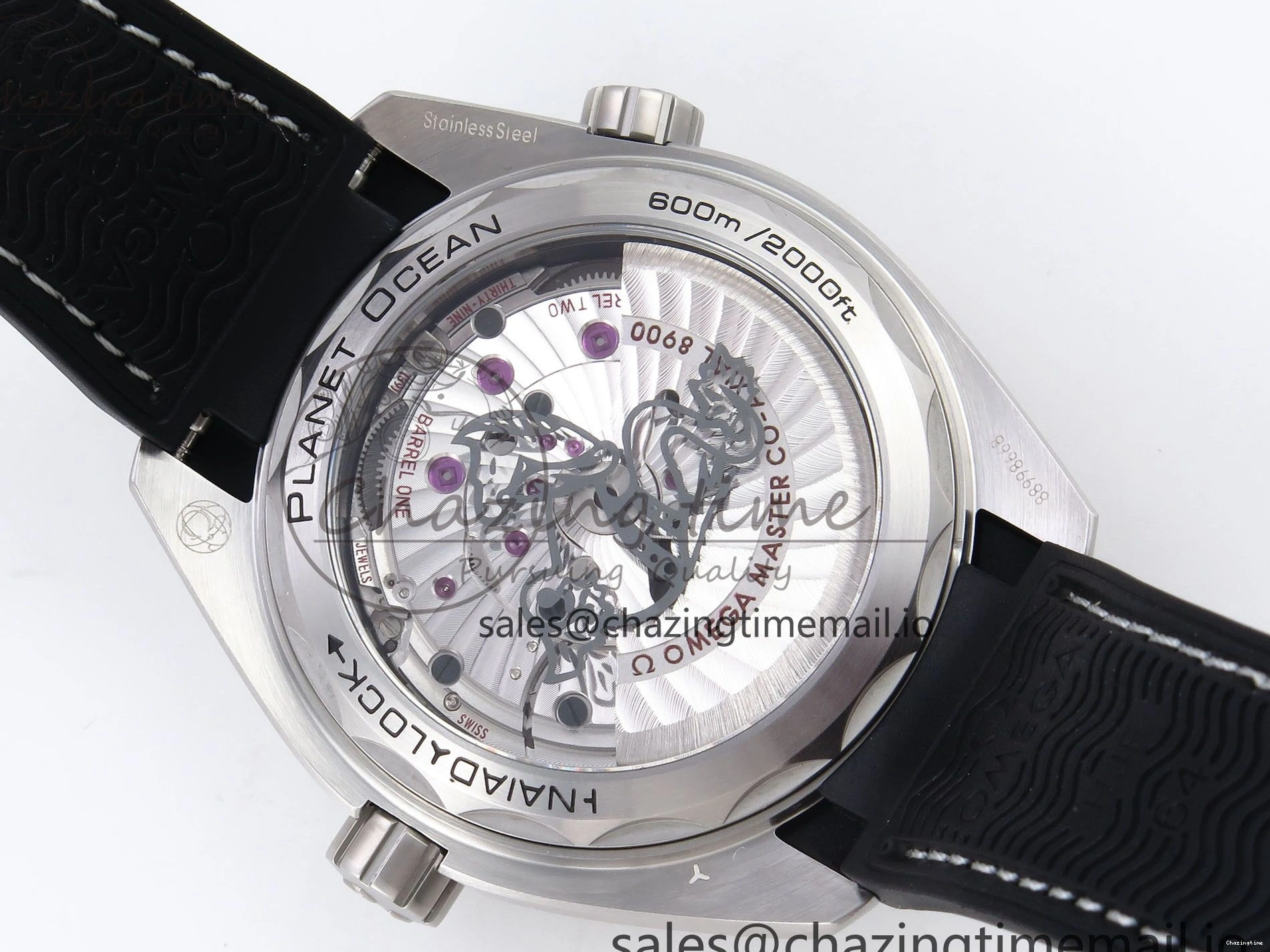 0522 AllSeason Planet Ocean 43.5mm SS VSF 1:1 Best Edition Gray Bezel Gray Dial on Black Rubber Strap A8900 Super Clone 7712